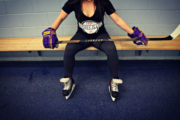 Beer League Beauty Nicole Court Wearing Hockey Is Life V Neck 2