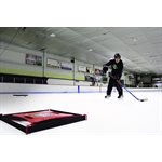 Power Drill 4 Way Hockey Pass Rebounder In Use