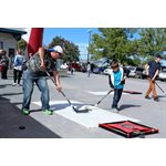 Power Drill 4 Way Hockey Pass Rebounder On Synthetic Ice