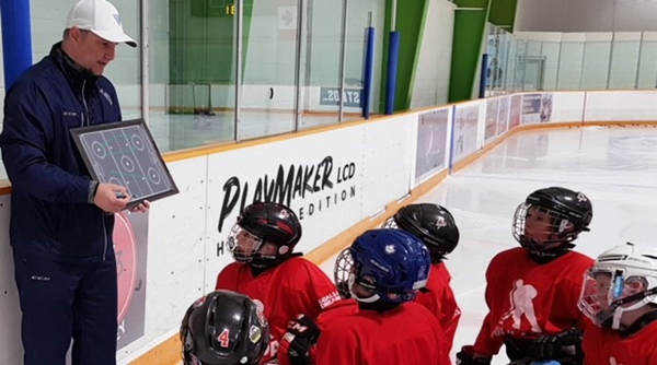 Playmaker LCD Hockey Coaches Board In Use